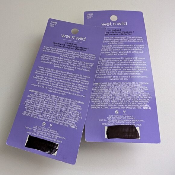 Wet n Wild So Defined Mascara Volumizing & Lengthening 1116145 Black Lot of 2 - Picture 4 of 5